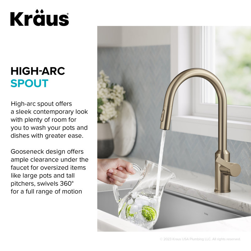 KRAUS Oletto Touchless Sensor PullDown Single Handle Kitchen Faucet